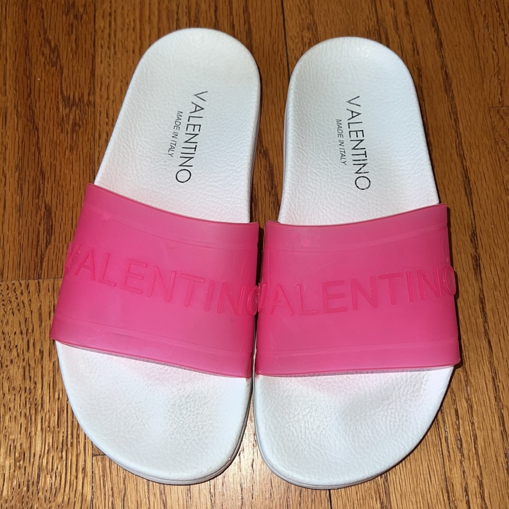 Valentino Iride Fuchsia Pink Slides (Size 7)